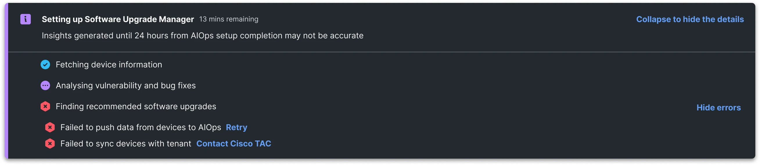 An early design direction explored hiding unsupported features until onboarding completed
