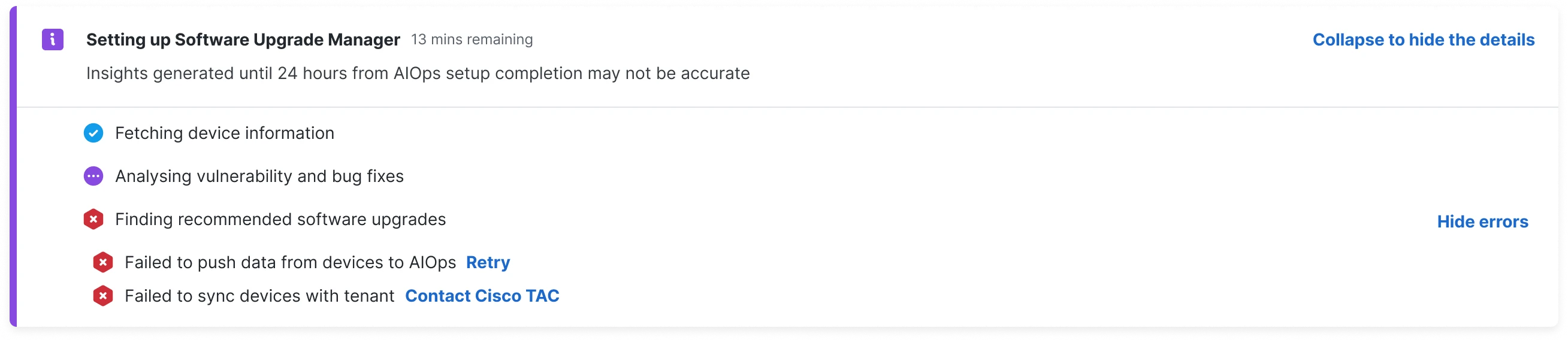 An early design direction explored hiding unsupported features until onboarding completed